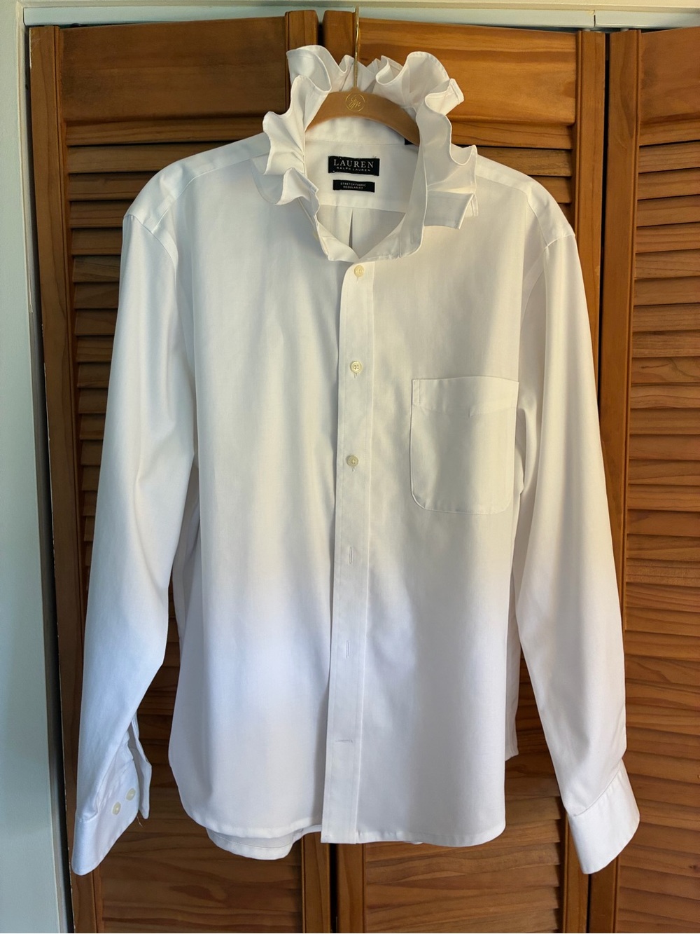Ralph Lauren White Button-Down Tie Front Shirt - Picture 4 of 4